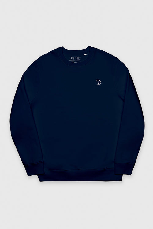 Navy Embroidered Logo Sweatshirt