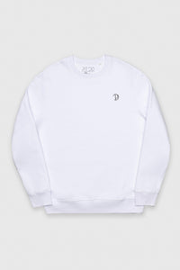 White Embroidered Logo Sweatshirt