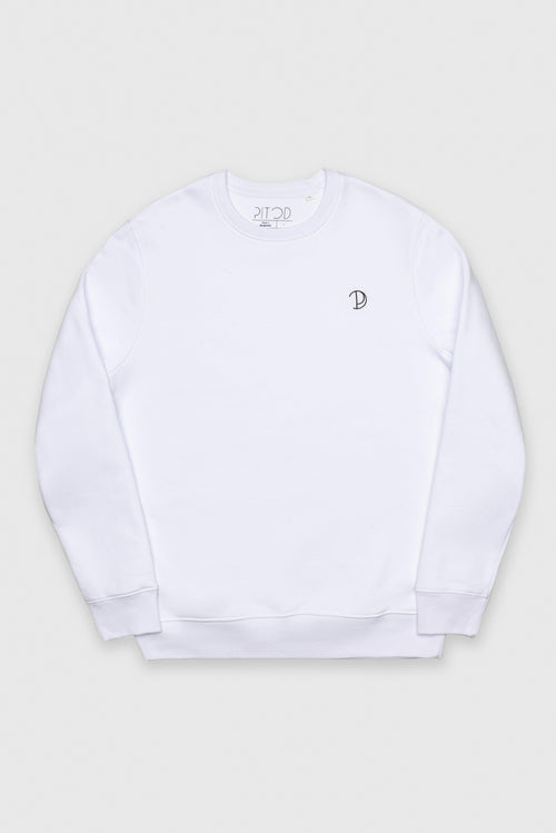 White Embroidered Logo Sweatshirt