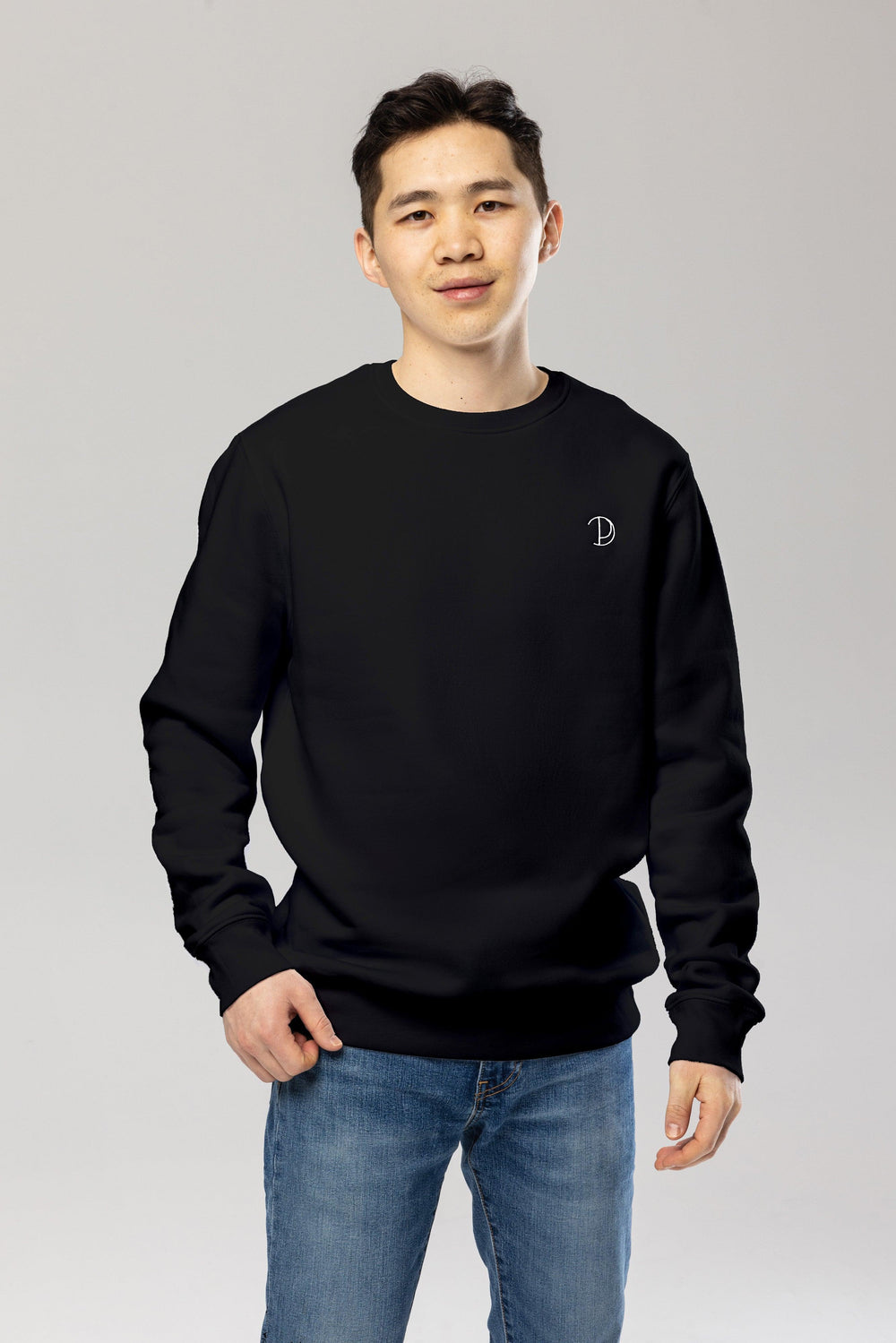 Black Embroidered Logo Sweatshirt