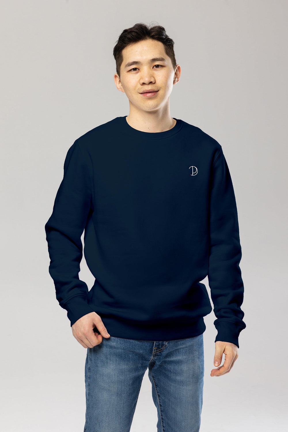 Navy Embroidered Logo Sweatshirt