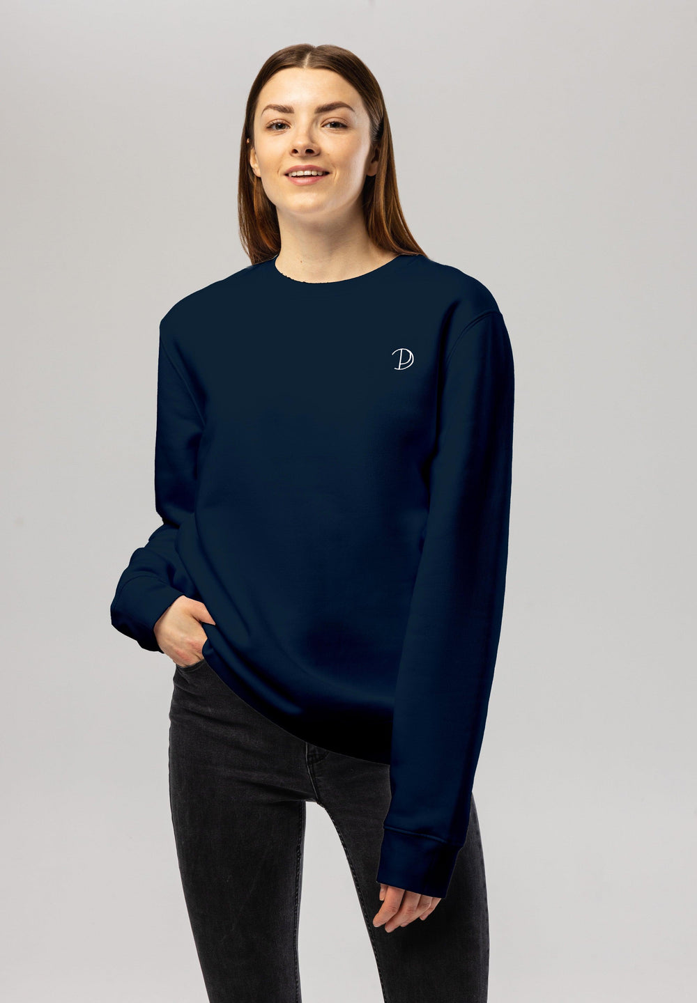 Navy Embroidered Logo Sweatshirt