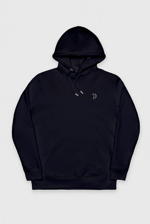 Black Embroidered Logo Hoodie