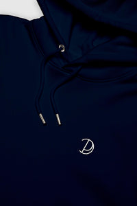 Navy Embroidered Logo Hoodie