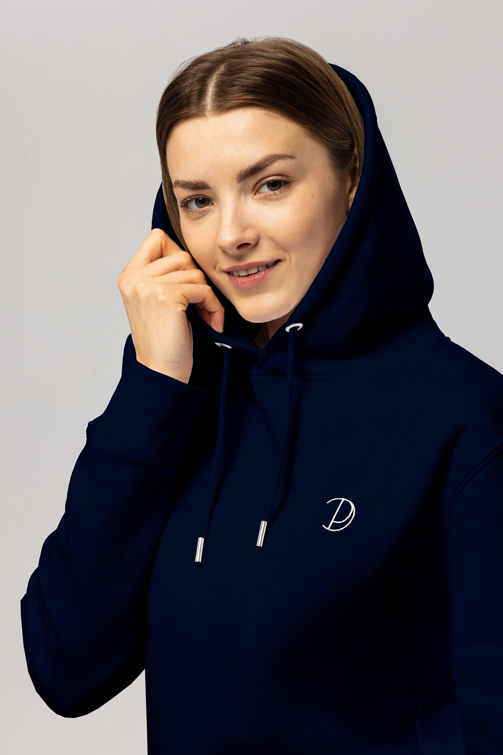 Navy Embroidered Logo Hoodie