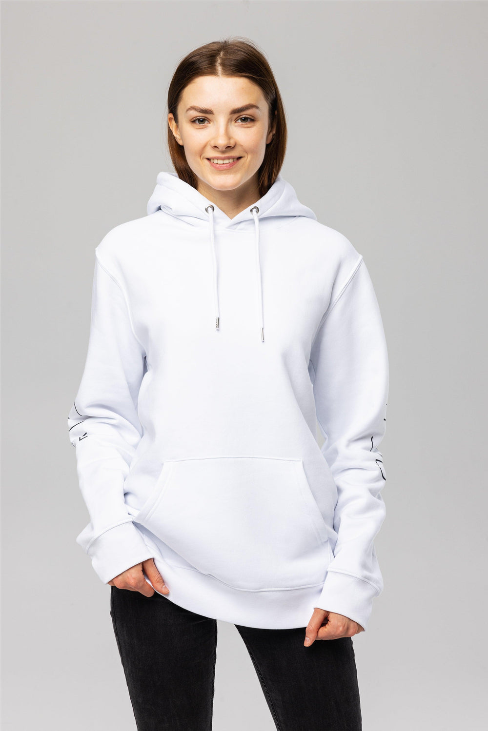 White Pitod Sleeve Hoodie