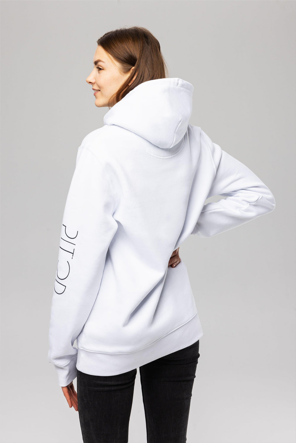 White Pitod Sleeve Hoodie