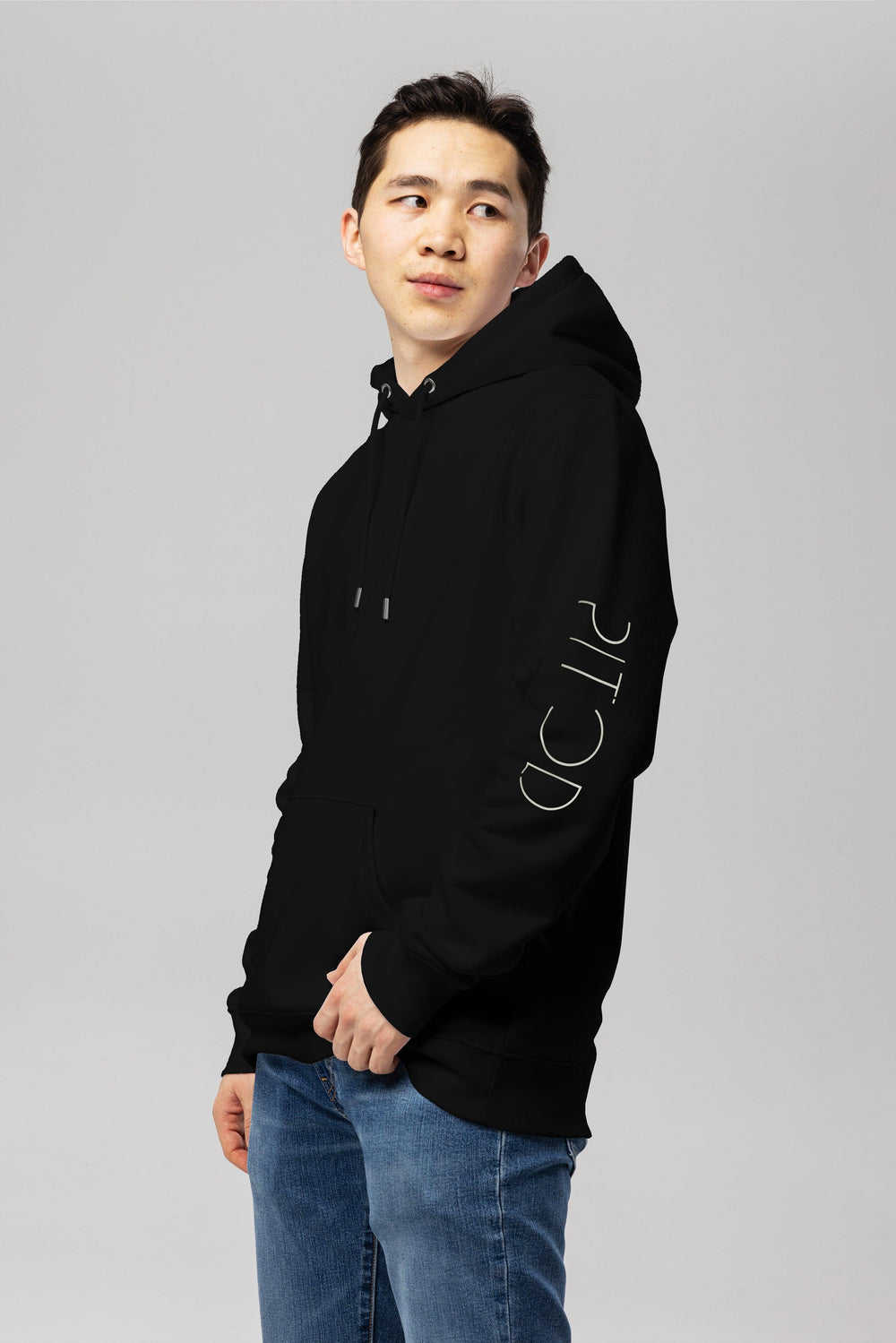 Black Pitod Sleeve Hoodie