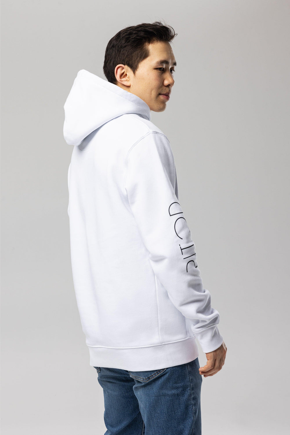 White Pitod Sleeve Hoodie