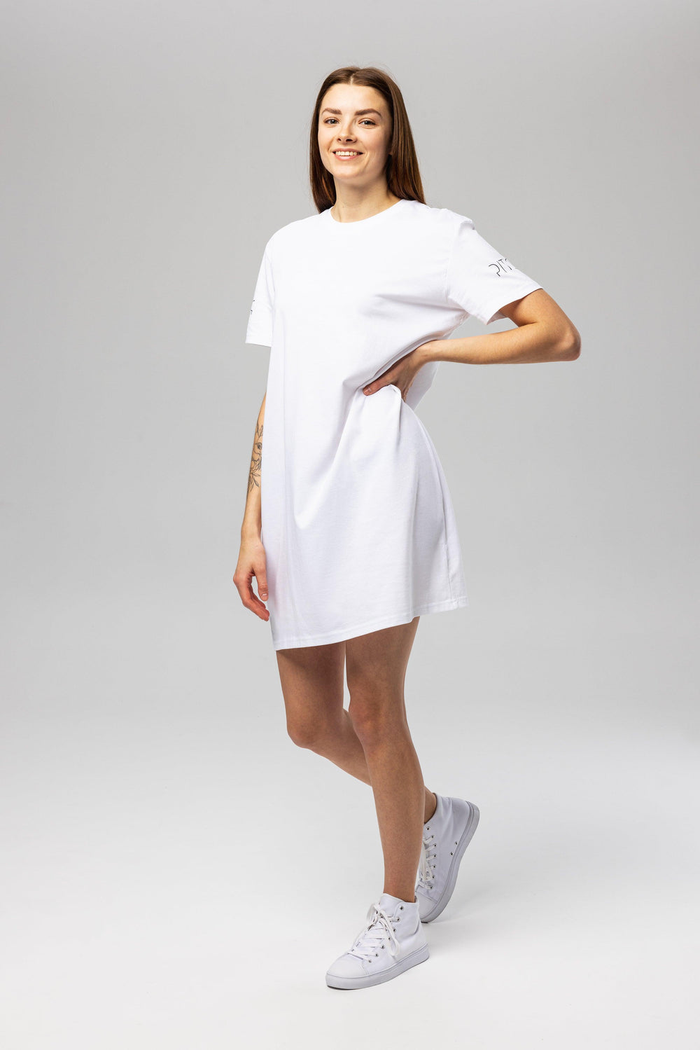 White Logo T-Shirt Dress