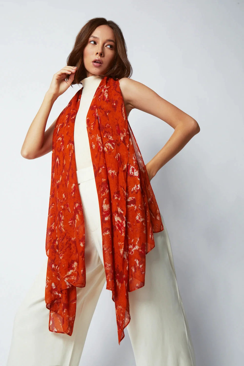 Matera Bamboo Sarong & Scarf - Burnt Orange