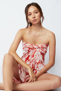 Matera Bamboo Sarong & Scarf - Coral Pink