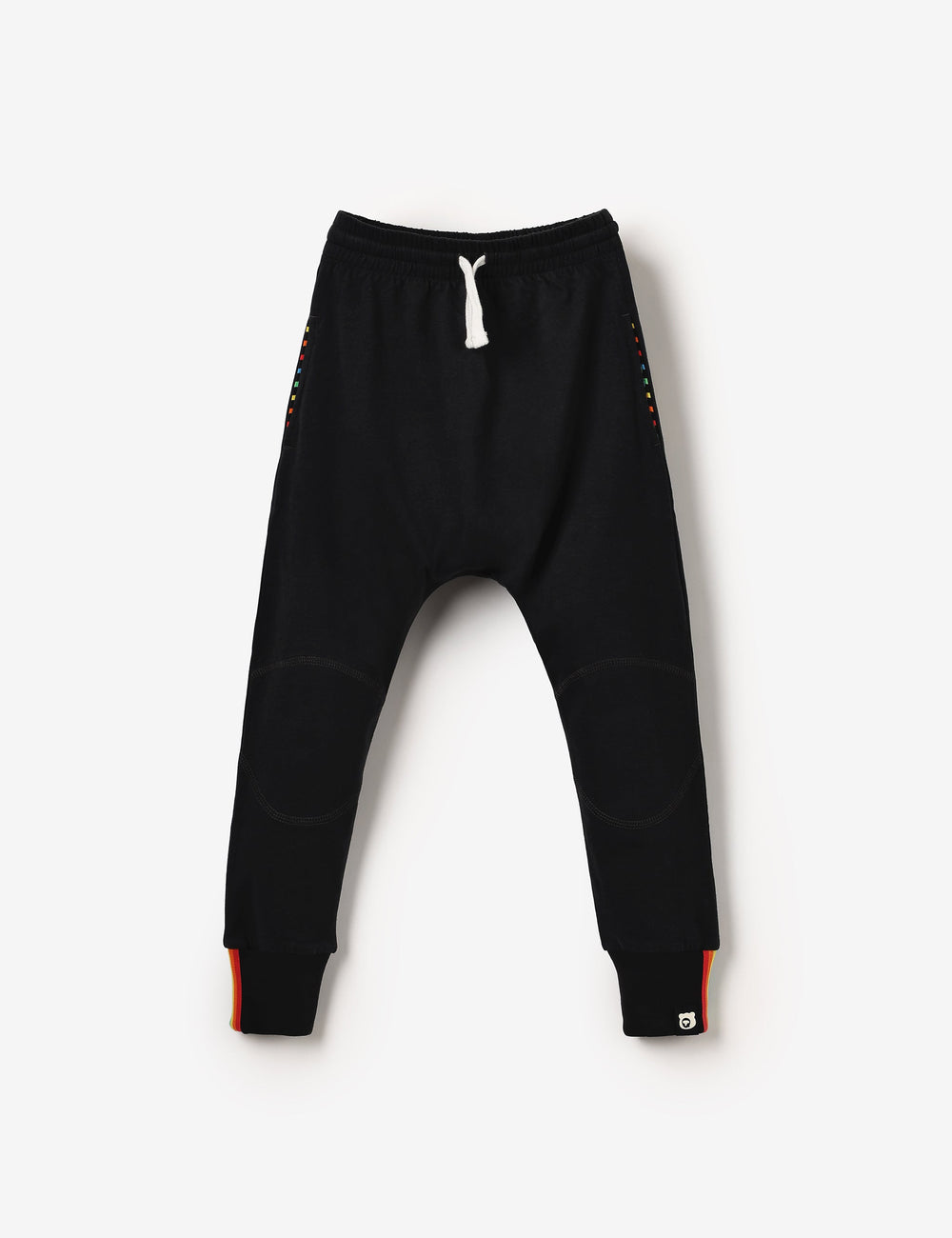 Organic Knee Patch Jersey Joggers - Black Ink