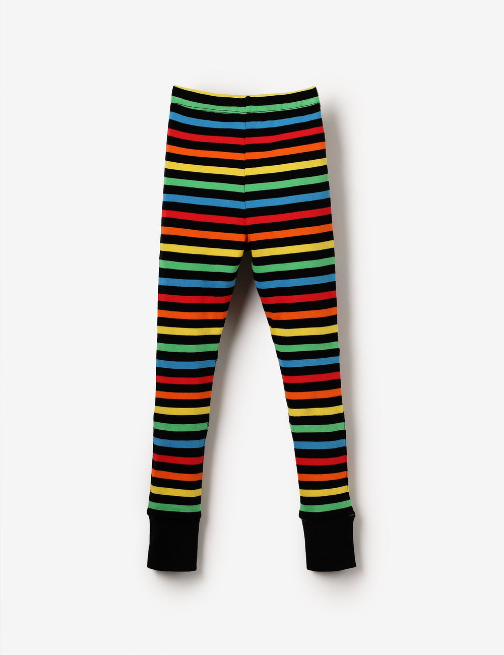 Organic Knee Patch Leggings - Black Multistripe