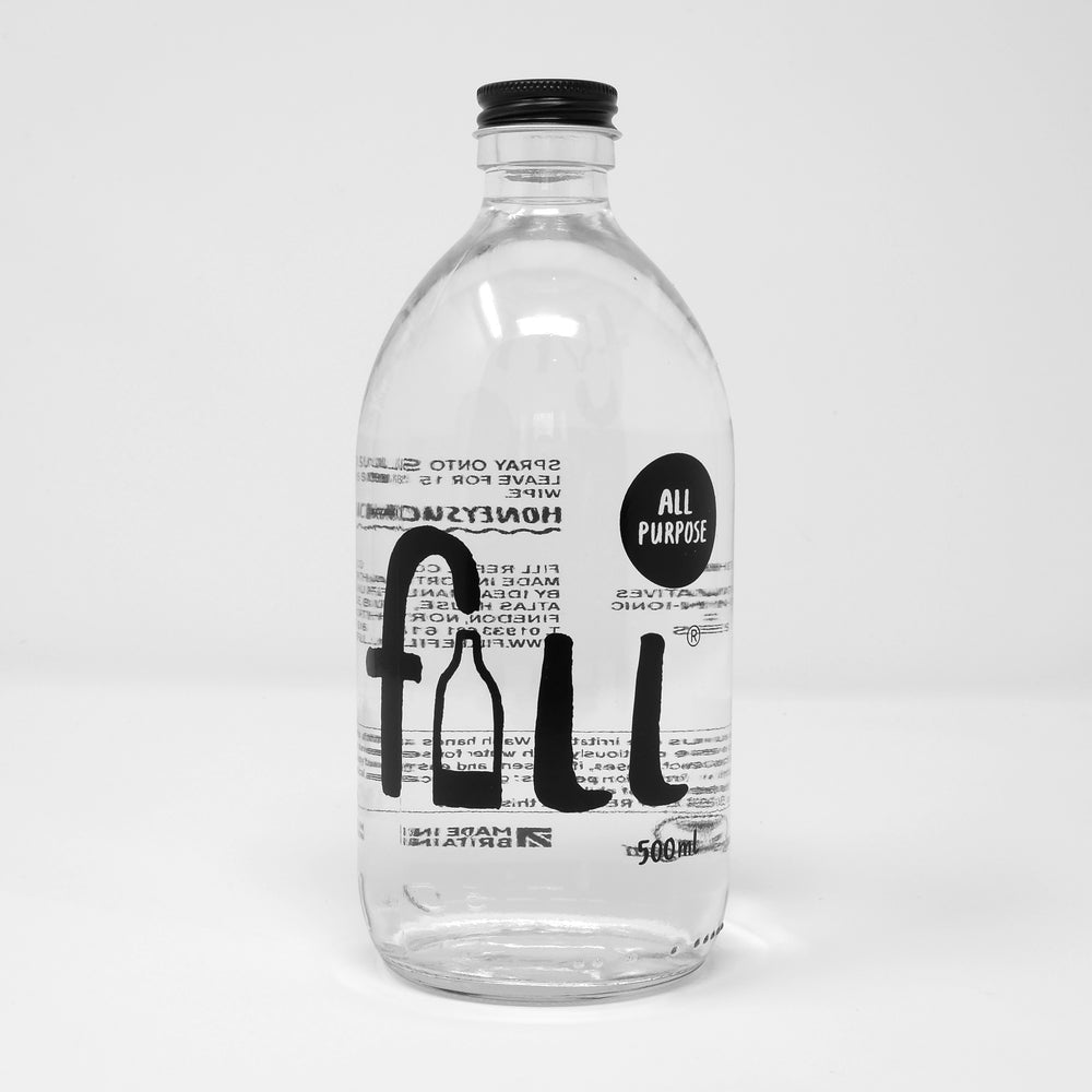 All Purpose 500ml Glass Bottle - Unscented + Empty Bottle & Pump