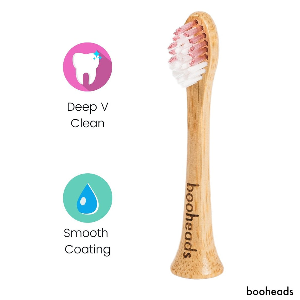 Soniboo - Bamboo Electric Toothbrush Heads Compatible with Sonicare* | Deep Clean PINK EDITION 2PK