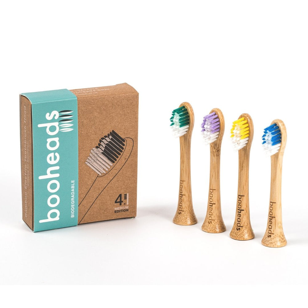 booheads - 4PK - Bamboo Electric Toothbrush Heads - Deep Clean