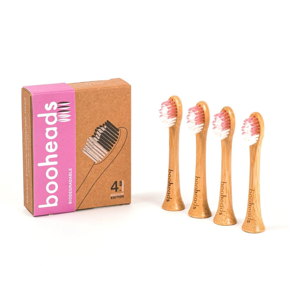 booheads - 4PK - Bamboo Electric Toothbrush Heads - Deep Clean