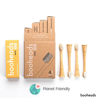 booheads - 4PK - Bamboo Electric Toothbrush Heads - MINI Edition