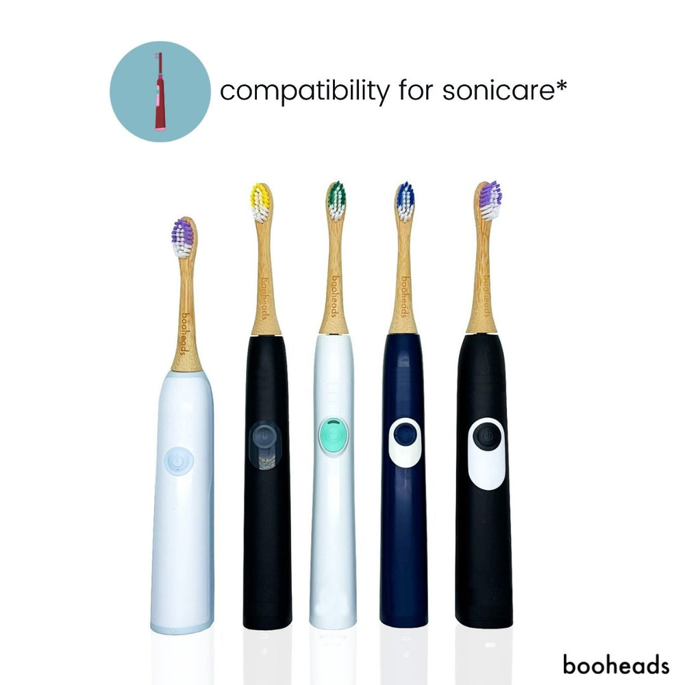 booheads - 4PK - Bamboo Electric Toothbrush Heads - MINI Edition