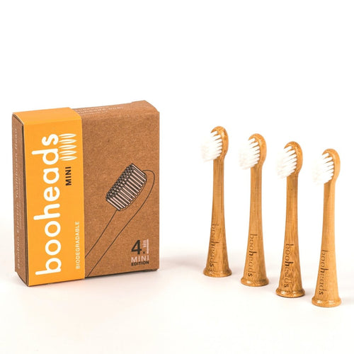 booheads - 4PK - Bamboo Electric Toothbrush Heads - MINI Edition