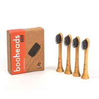 booheads - 4PK - Charcoal Bamboo Electric Toothbrush Heads