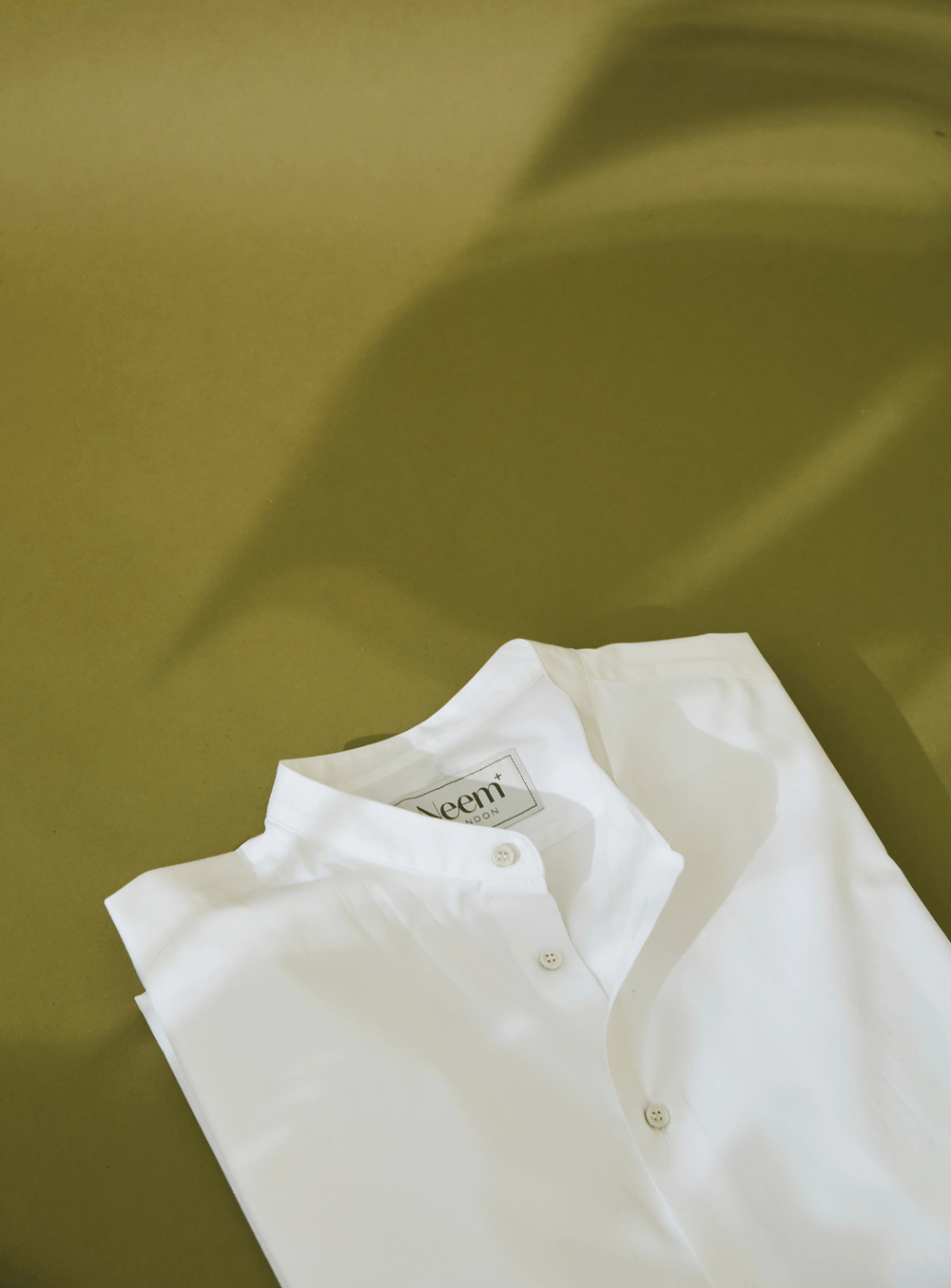 Regenerative Cotton White Poplin Nehru Shirt