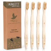 Bamboo Toothbrushes – Pack of 4 (Numbered)