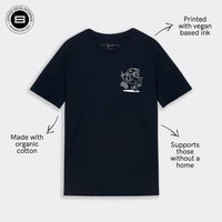 'Giving Back Feels Good' Navy Organic Cotton Graphic T-shirt