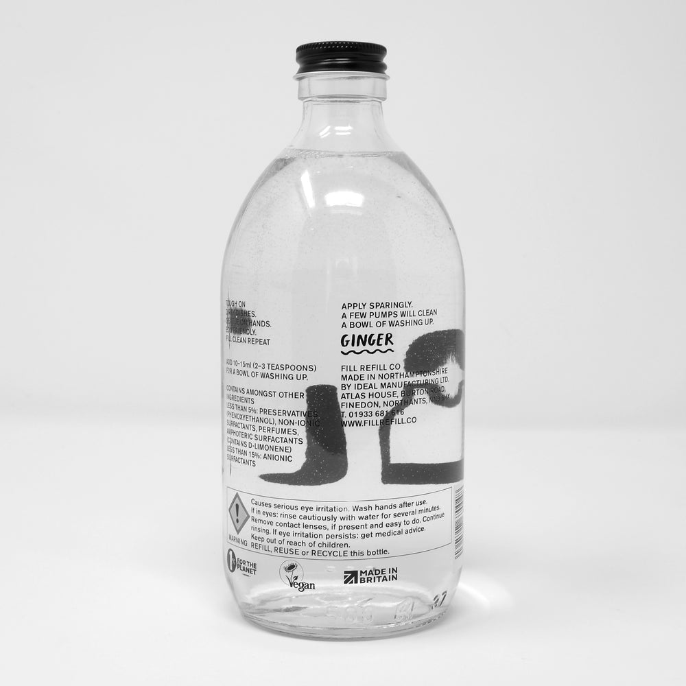 Unscented Wash Up - Washing Up Liquid in 500ml Glass Bottle